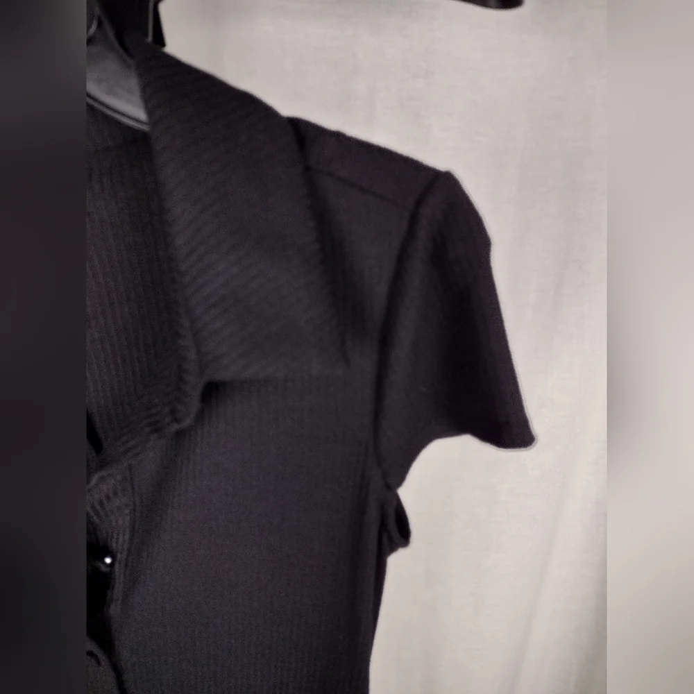AFRM Black Short Sleeve Button Front Dress Size Small (4-6) NWT - Picture 9 of 15